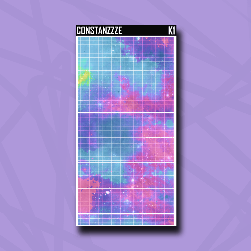 Space Kandi Grid Hobonichi Weeks Thick Washi Strip Sticker Sheet