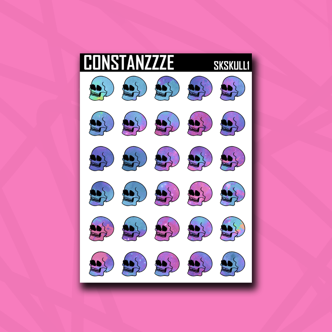 Space Kandi Galaxy Skull Sticker Sheet