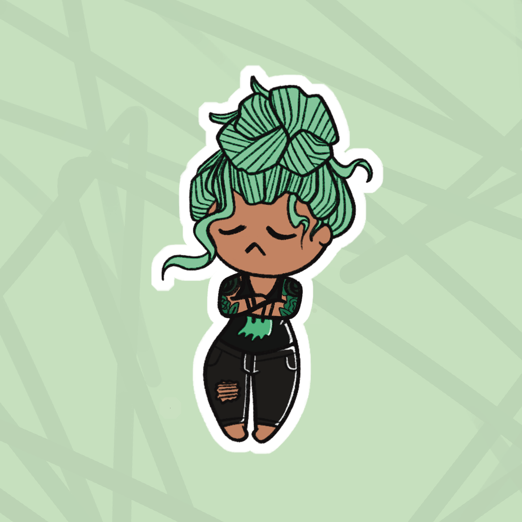 Edgy Chibi Ugh Die Cut (Medium Skin Tone)