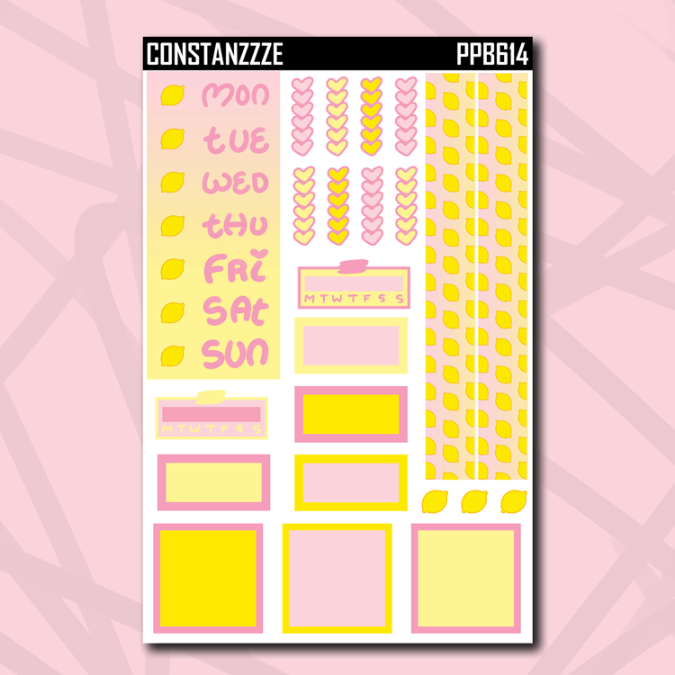 Simple & Sweet Pink Lemonade B6 Sticker Kit