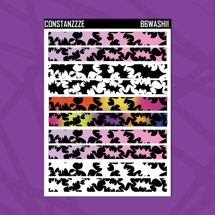 B6 Battie Washi Strip Sticker Sheet