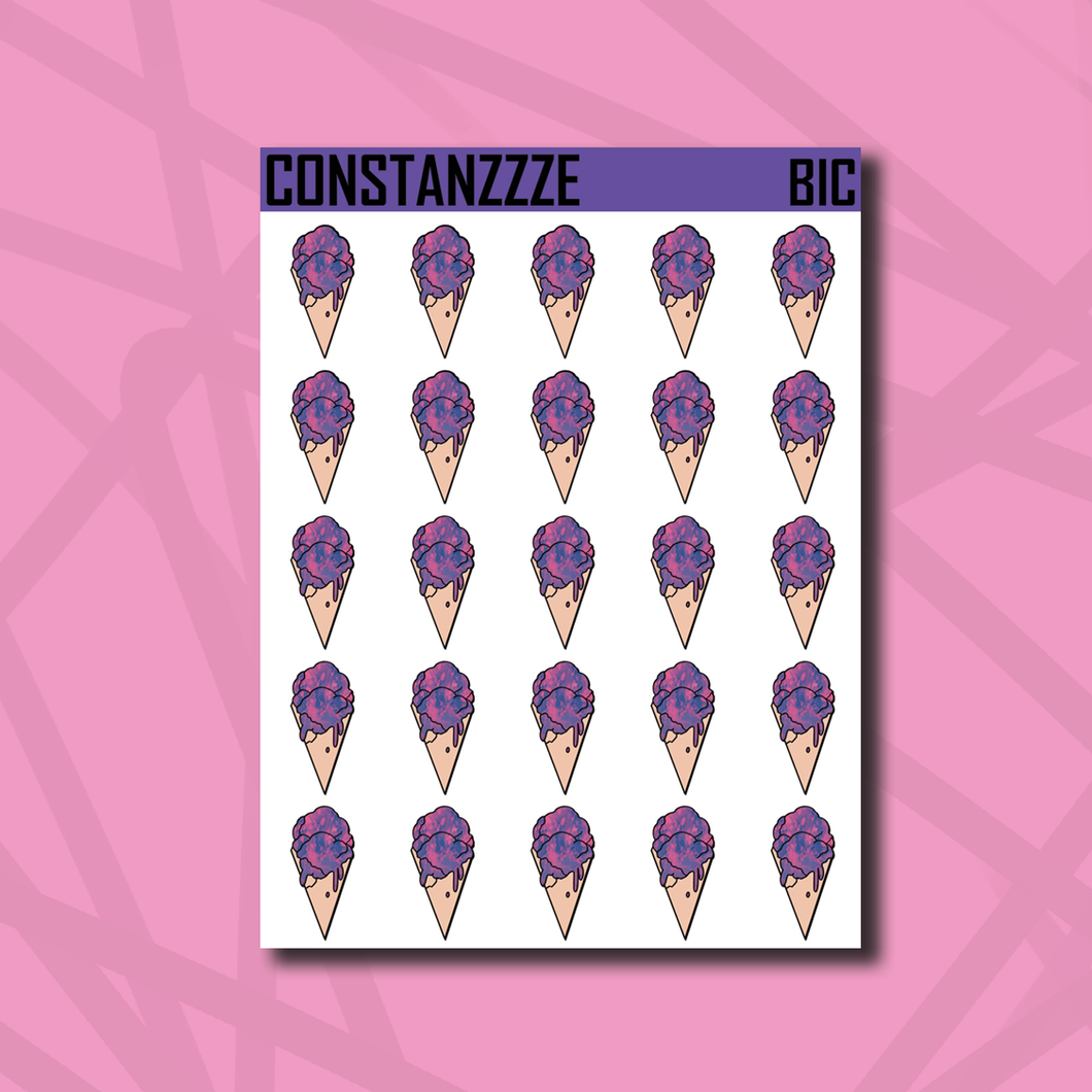 Bi Pride Ice Cream Cone Sticker Sheet