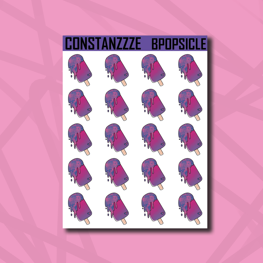 Bi Drippy Popsicle Sticker Sheet
