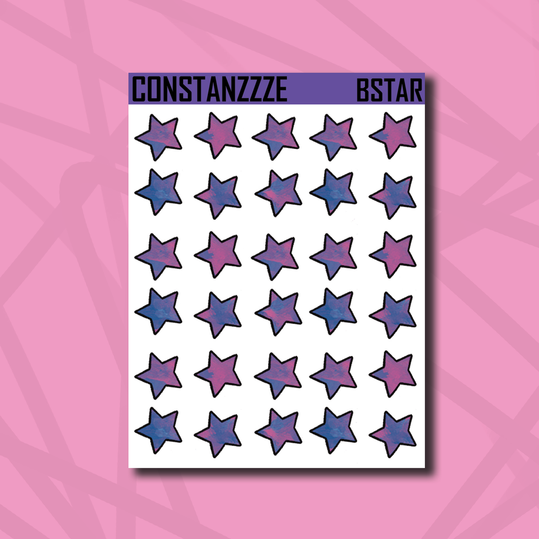 Bi Pride Star Sticker Sheet