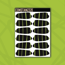 Load image into Gallery viewer, Traditional Stripes Over Black Medium Swatch Sticker Sheet
