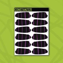 Load image into Gallery viewer, Traditional Stripes Over Black Medium Swatch Sticker Sheet
