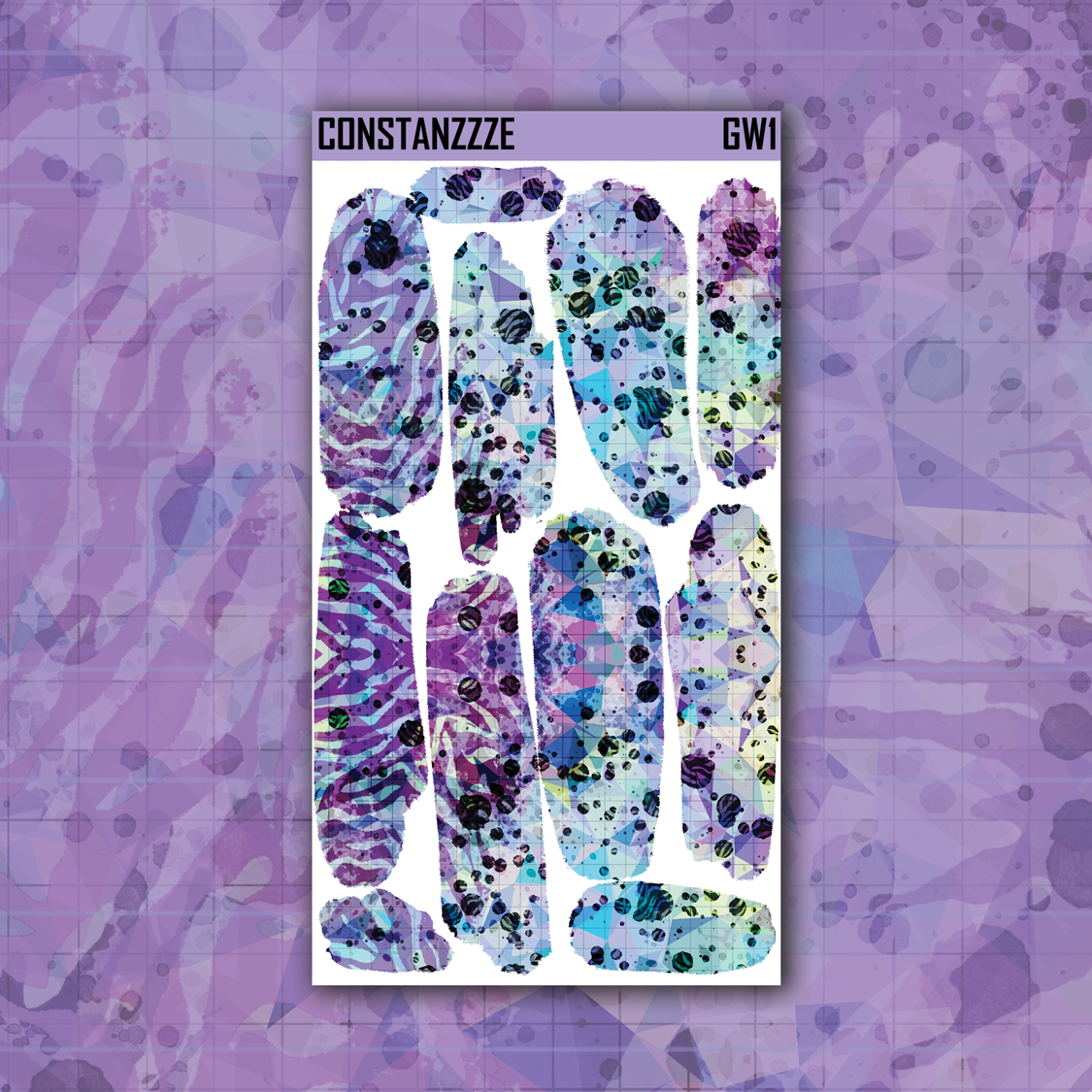 Blue Shatter Go Wild Large Swatch Sticker Sheet – Constanzzze