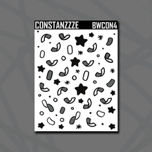 Load image into Gallery viewer, Black and White Celebration Confetti Sticker Sheet
