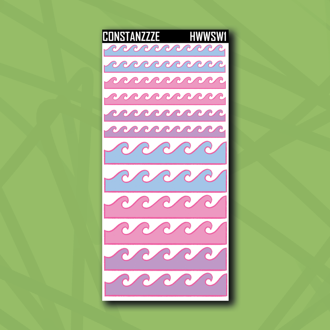 Summer Waves Weeks Washi Strip Sticker Sheet