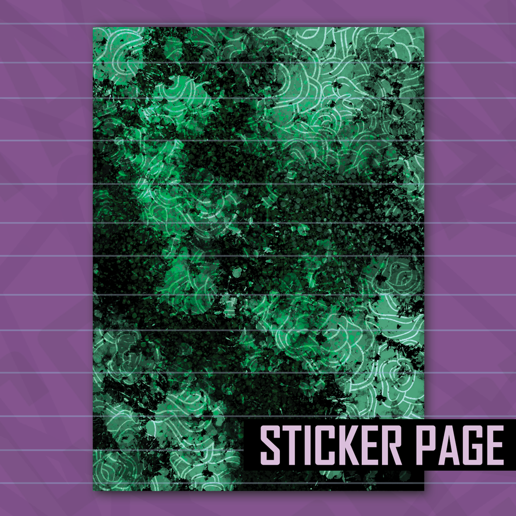 Plague Doctor Dark Green Rose Sticker Page