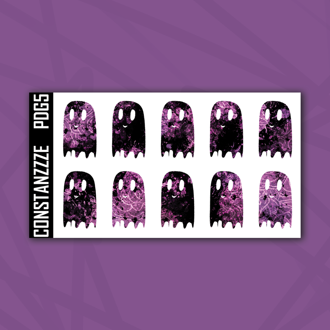 Plague Doctor Dark Purple Rose Ghostie Notes Sticker Sheet