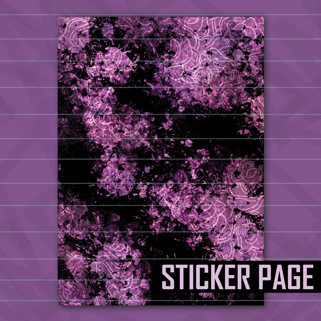 Plague Doctor Dark Purple Rose Sticker Page