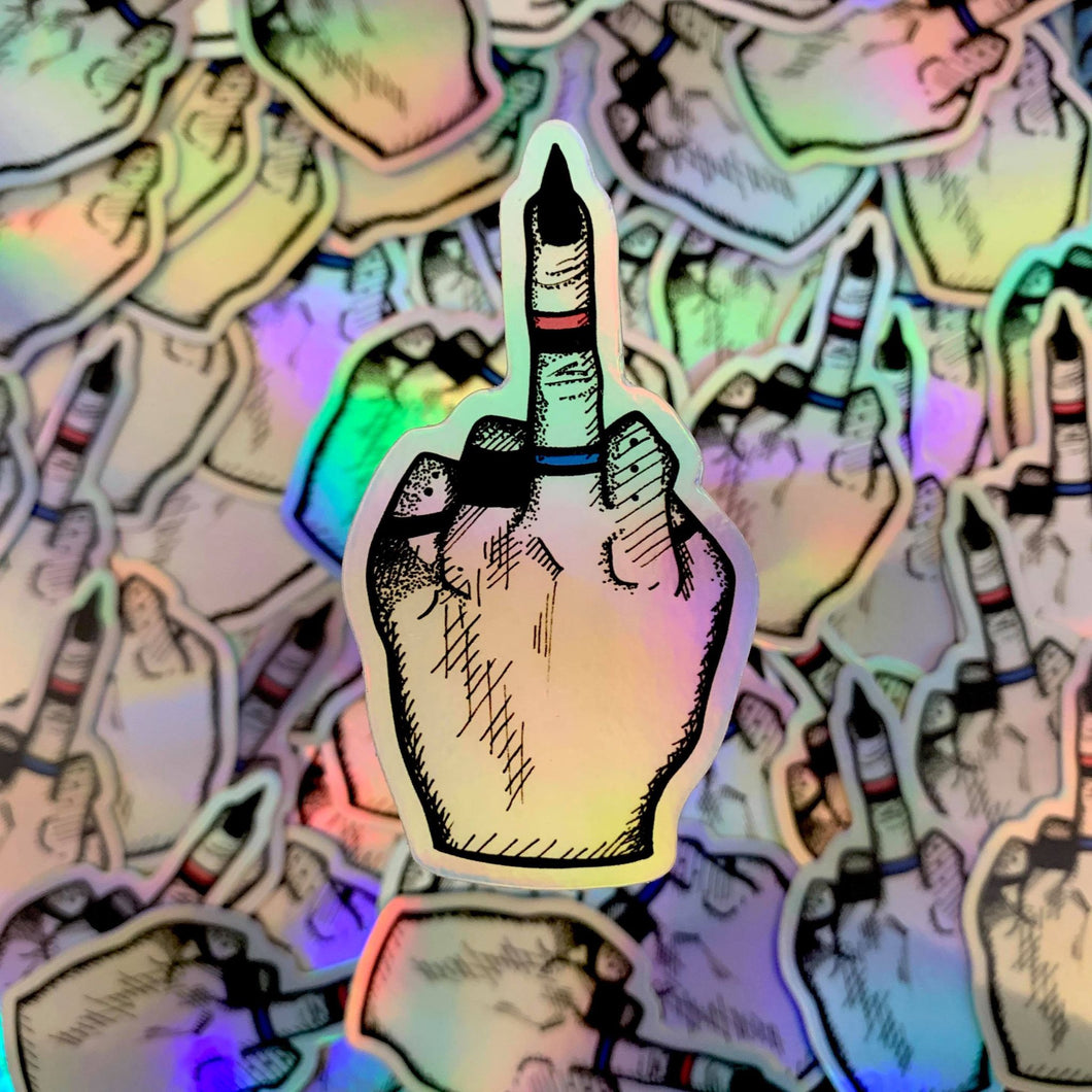 F*** U Inked Holographic Vinyl Sticker