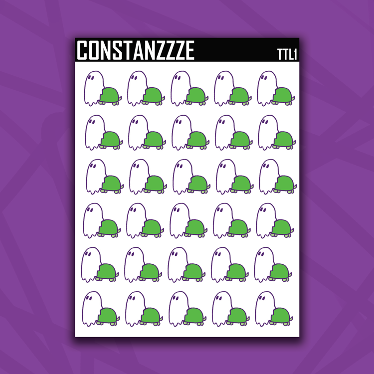 Ghostie Turtle Sticker Sheet