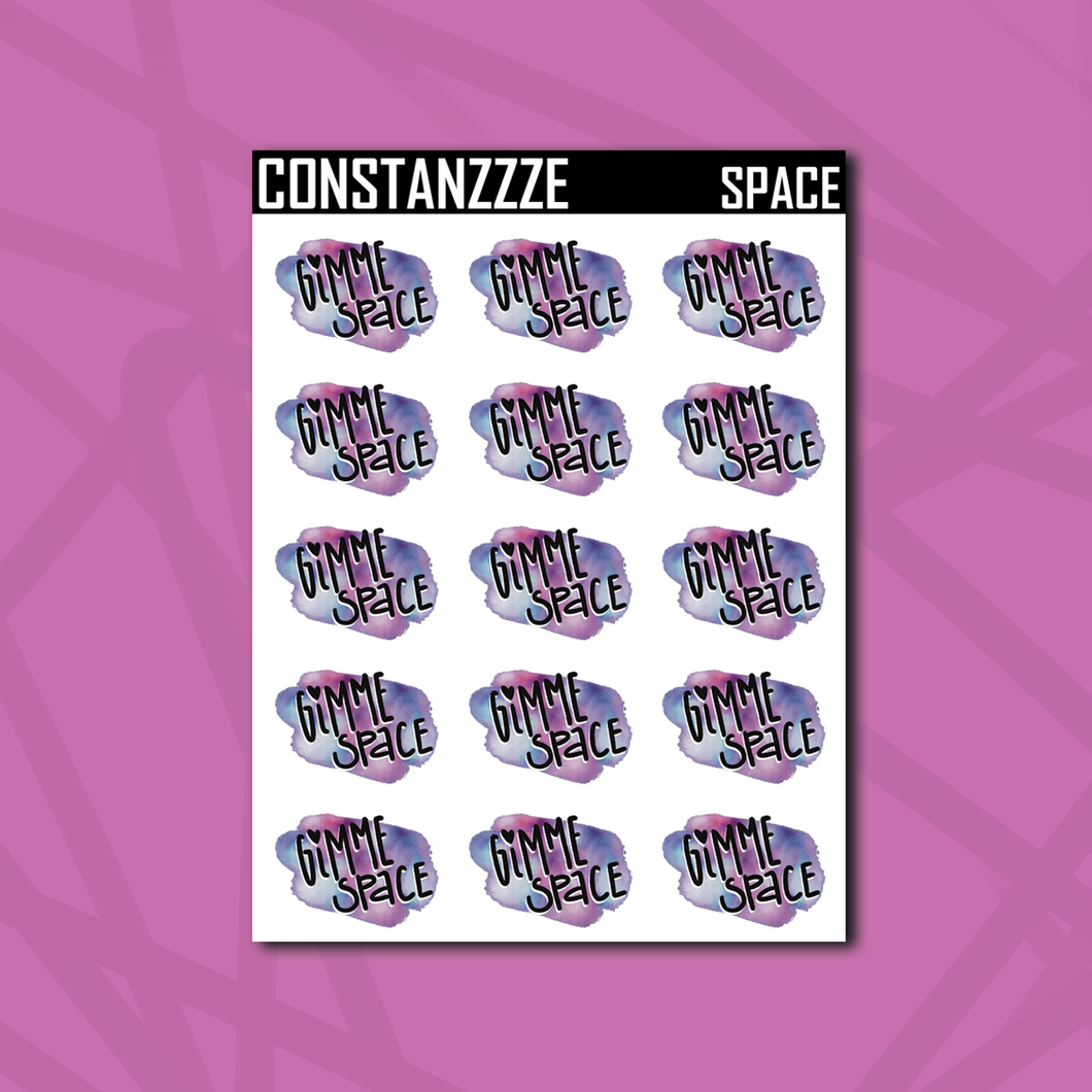 Gimme Space Lettered Sticker Sheet