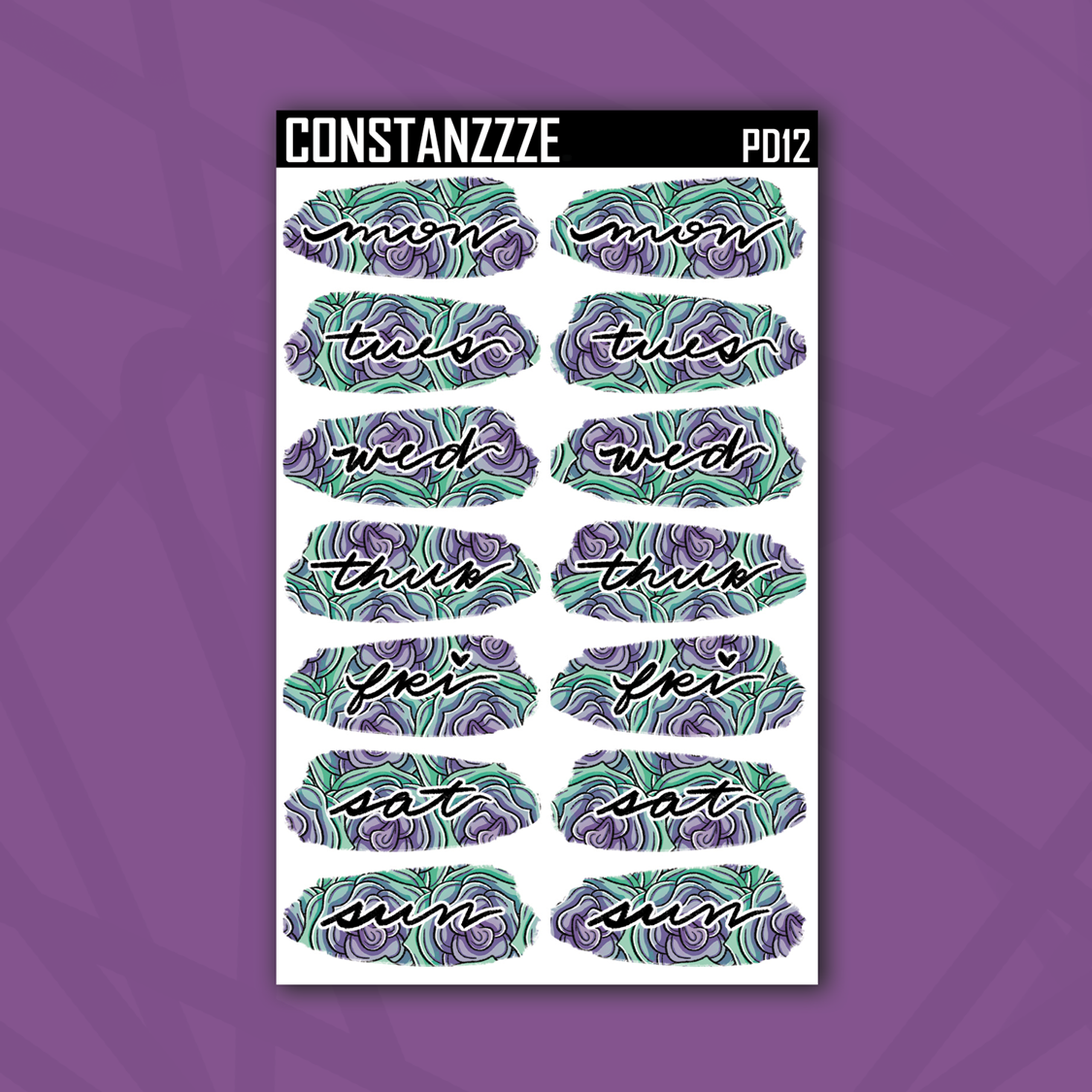 Swarch Sticker Teal and Green Rose Day Swatch Sticker Sheet – Constanzzze