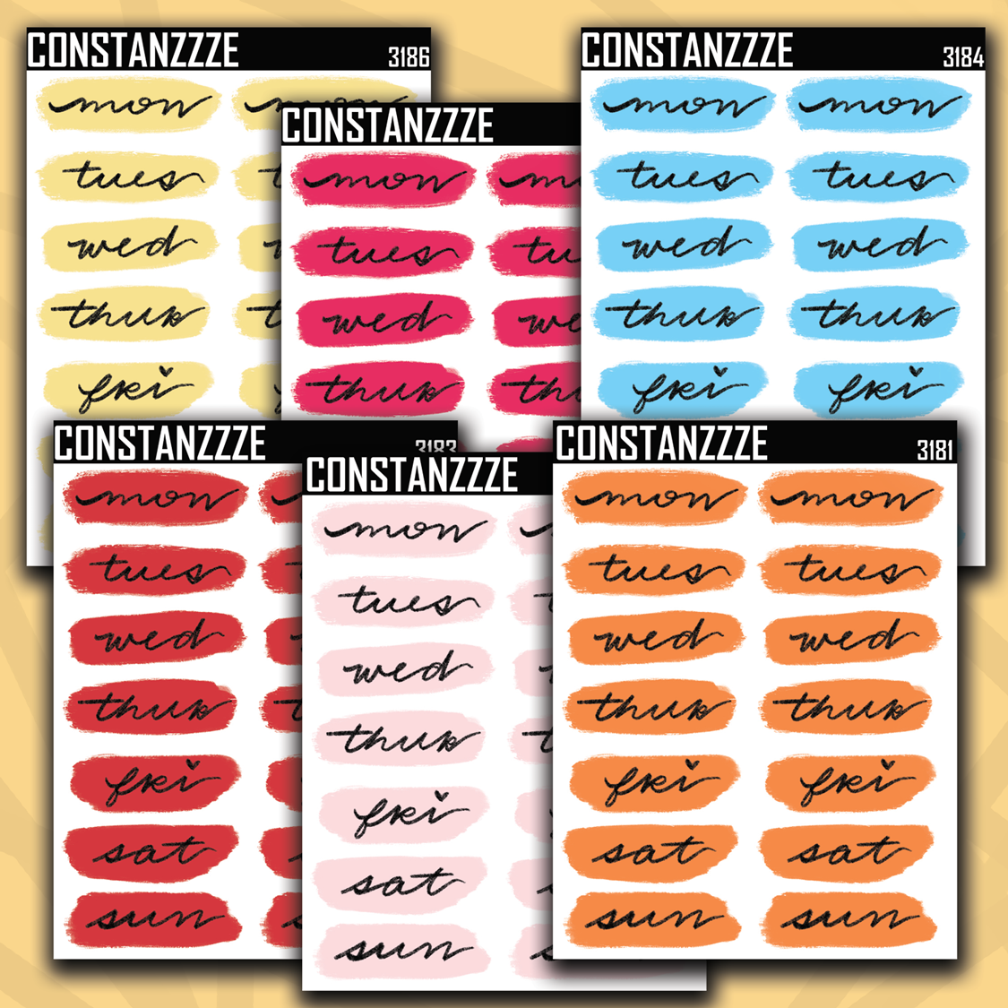 318 Day Swatch Sticker Sheet