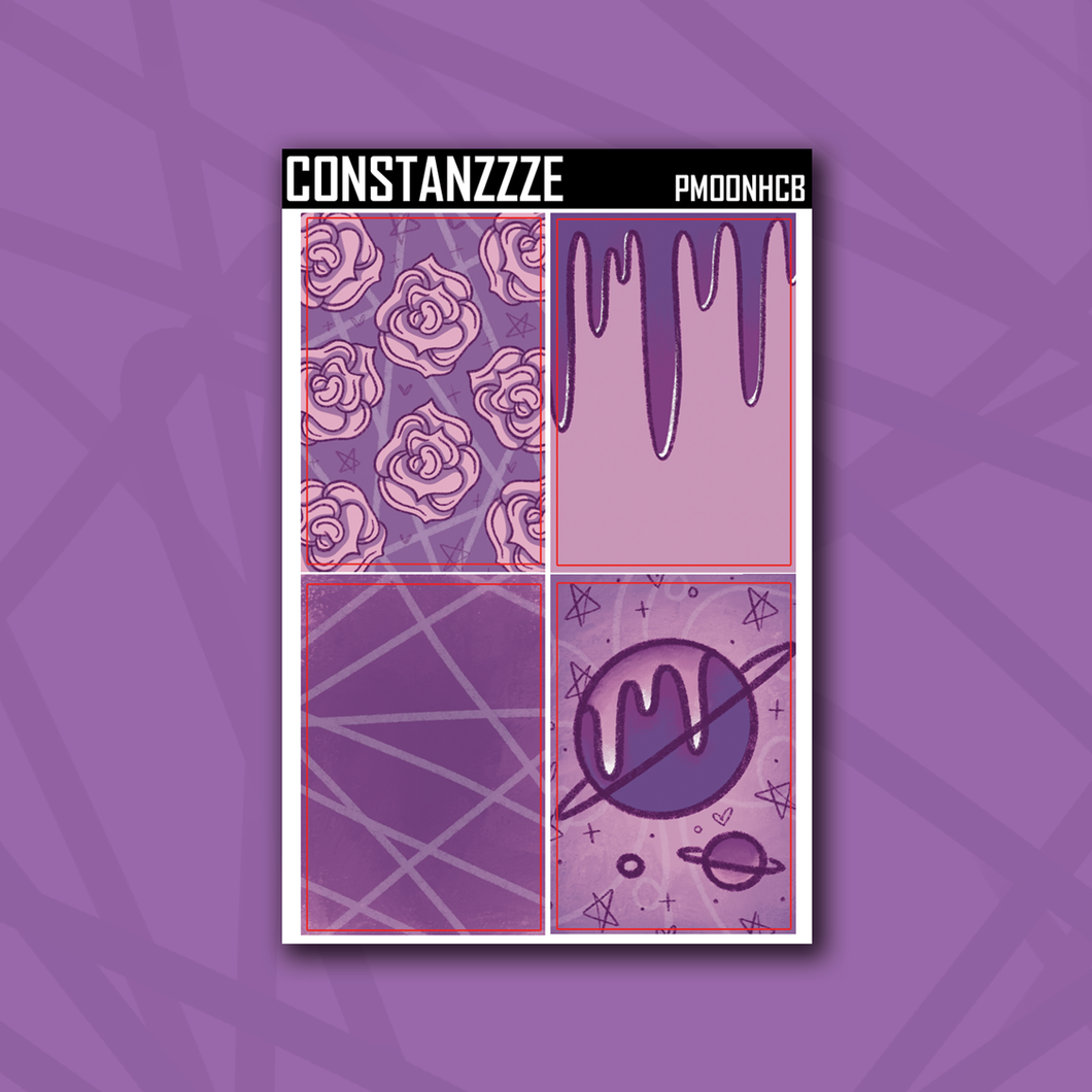 Purple Moon Deco Box Sticker Sheet