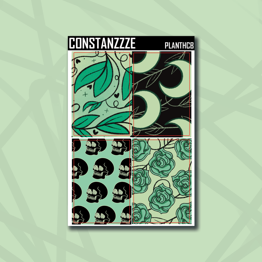 Green Plantchette Deco Box Sticker Sheet