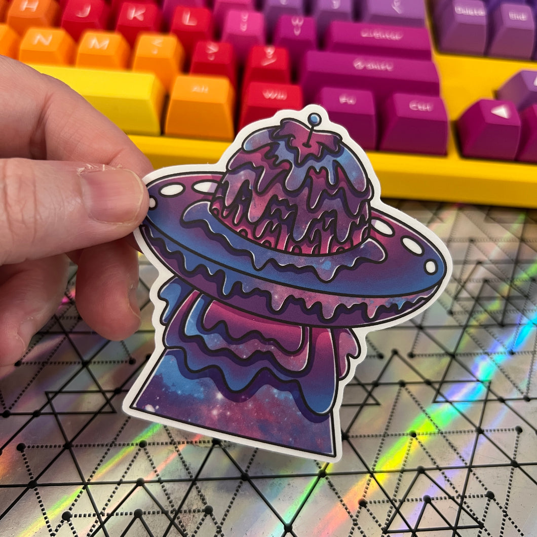 Drippy UFO Translucent Vinyl Sticker
