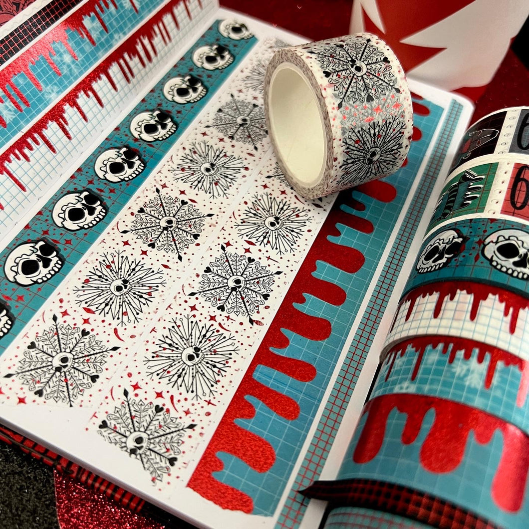 Skullflake Red Foil Washi Tape