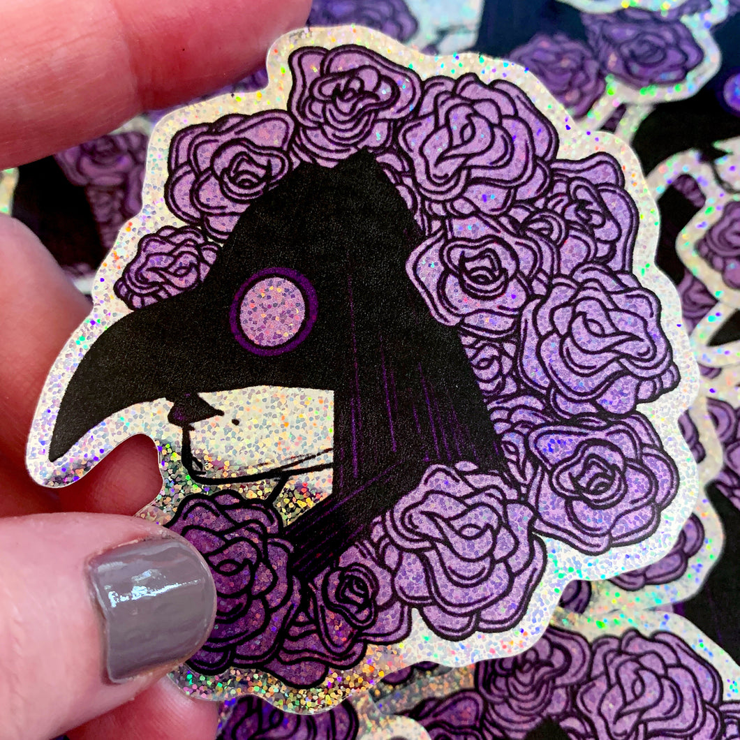 Plague Doctor Glitter Vinyl Sticker