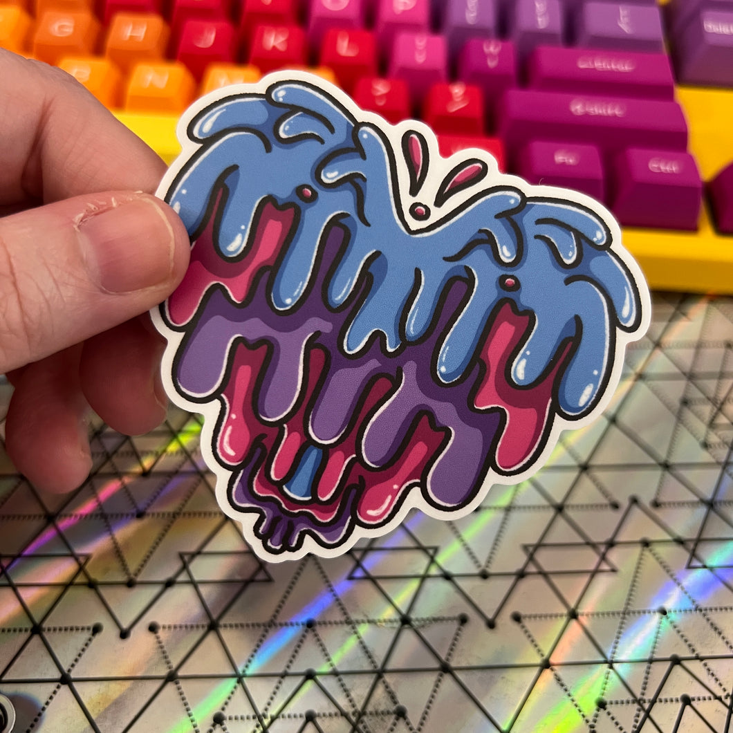 Kandi Drippy Heart Translucent Vinyl Sticker