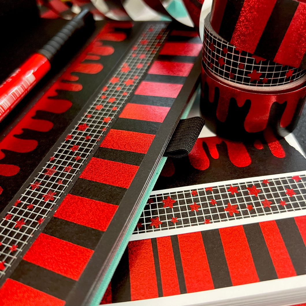 Black and Red Foil Washi (choose your design)