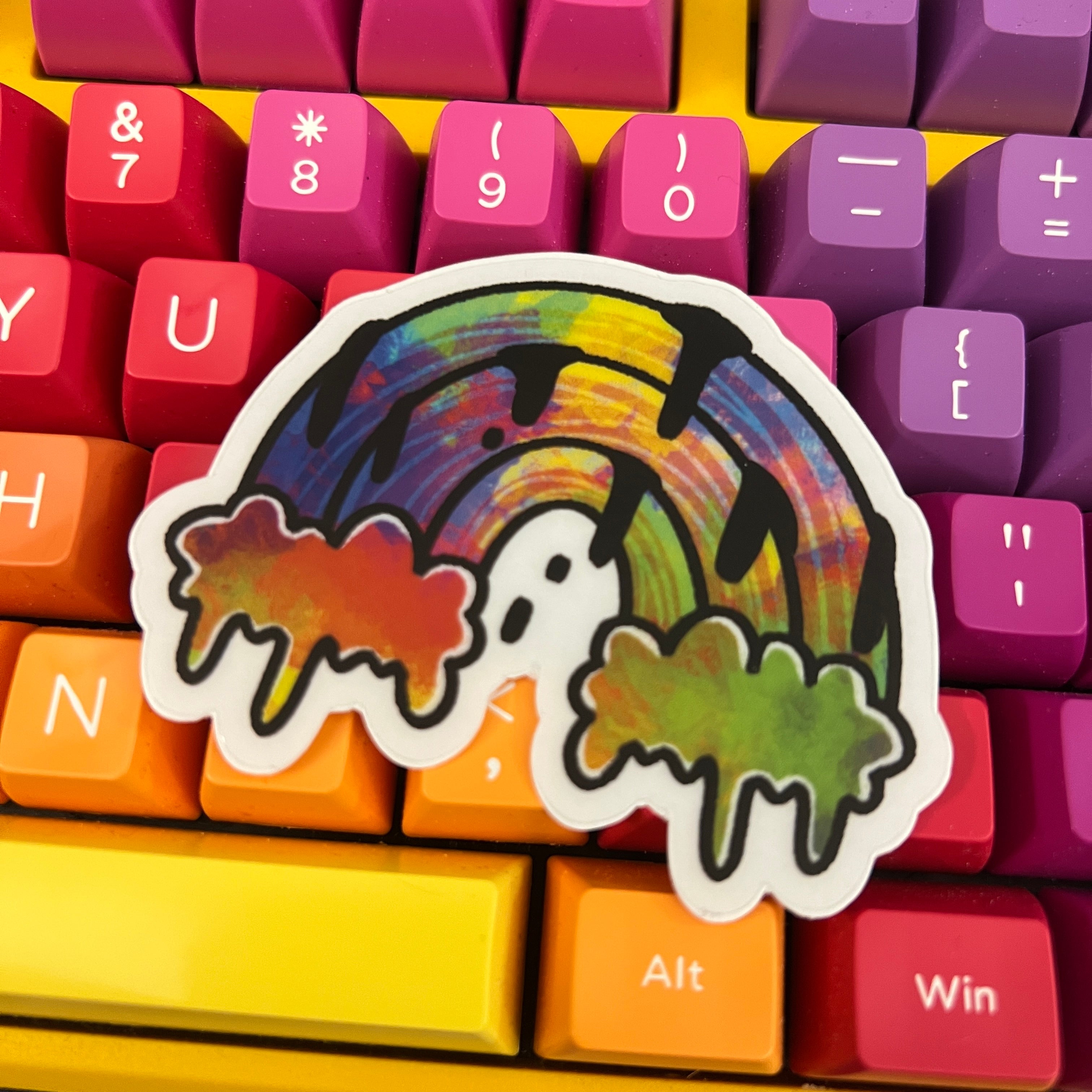 Sticky Drip Sticker Drip Rainbow Clear Vinyl Sticker – Constanzzze