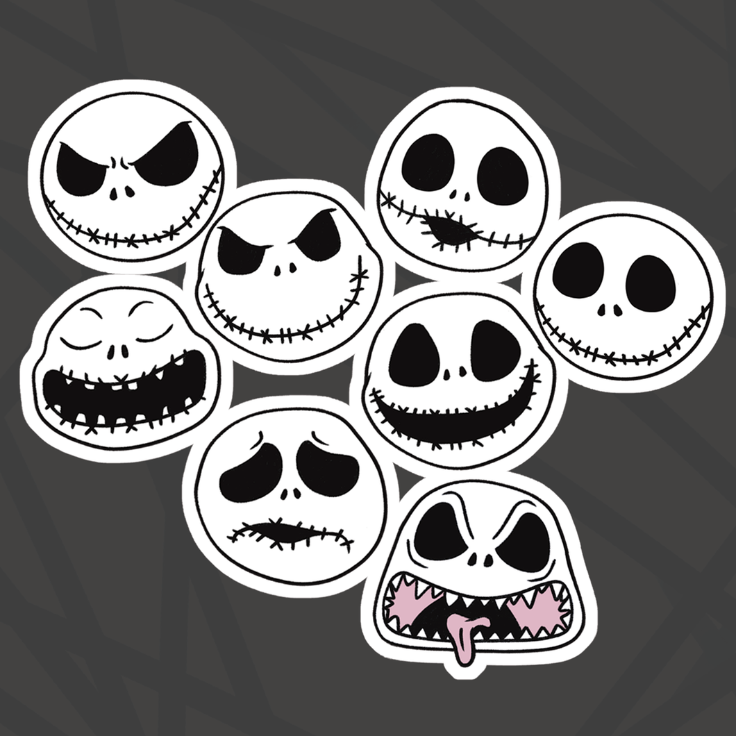 Jack Head Die Cuts White Background (Choose your design)