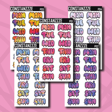 Load image into Gallery viewer, Jumbo Pride Drippy Days of the Week Sticker Sheet
