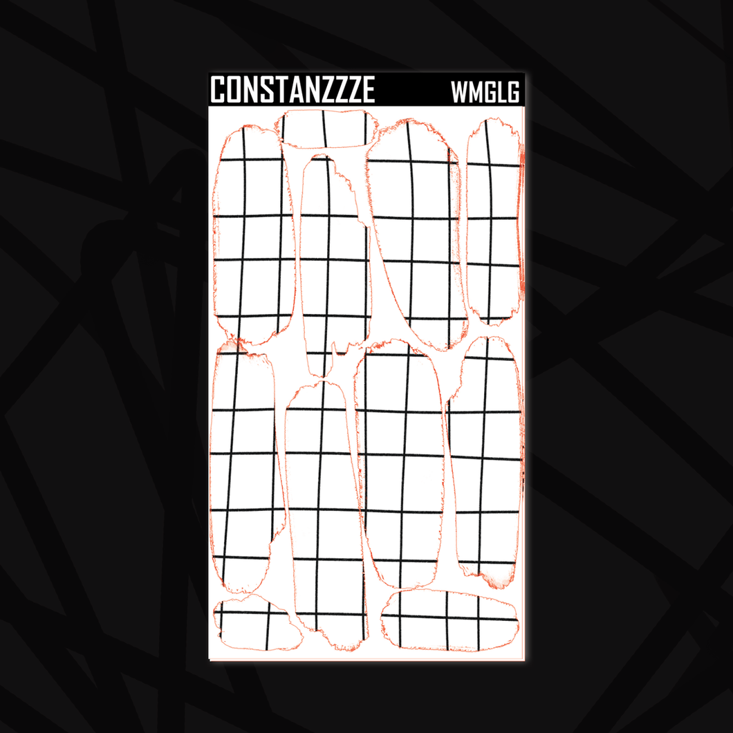 Large Messy White Grid Swatch Sticker Sheet