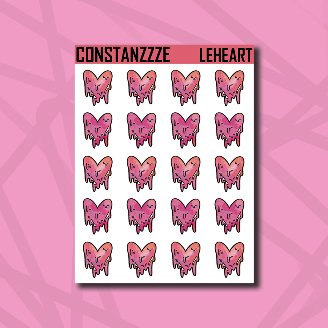 Lesbian Pride Drippy Heart Sticker Sheet
