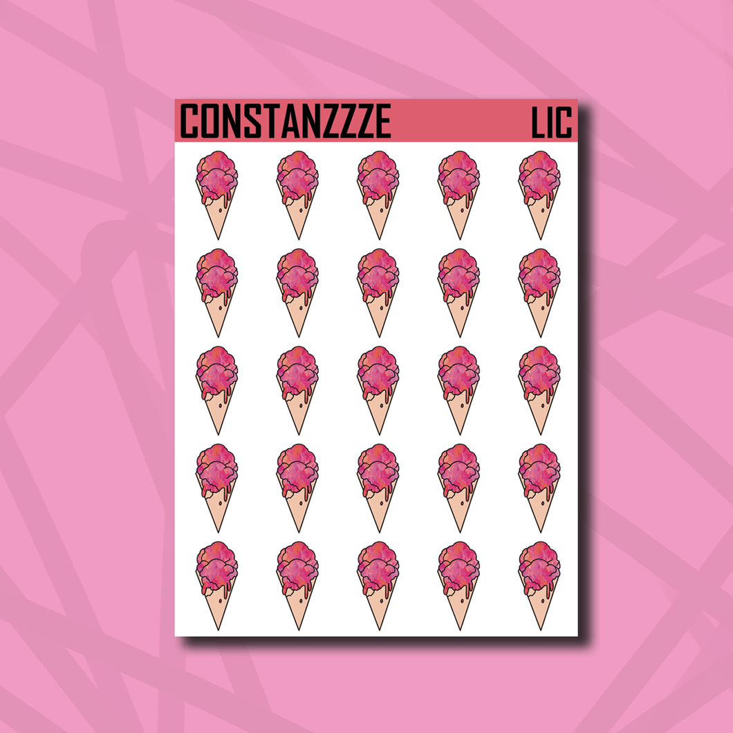Lesbian Pride Ice Cream Cone Sticker Sheet