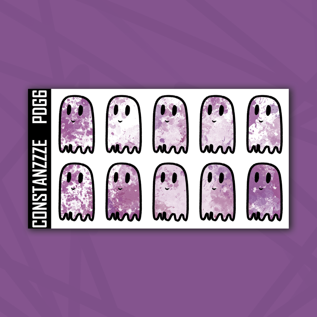 Plague Doctor Light Purple Ghostie Notes Sticker Sheet