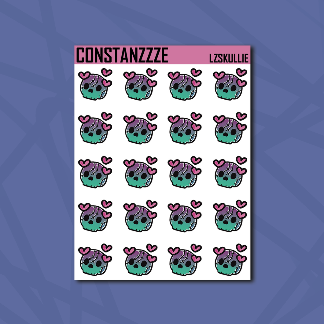 Love Zombie Skullie Sticker Sheet