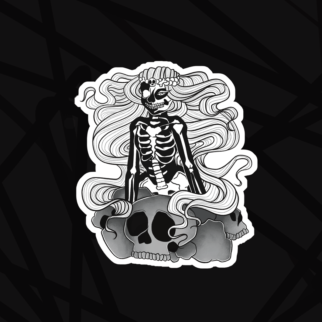 Skull Witch Mermaid Die Cut