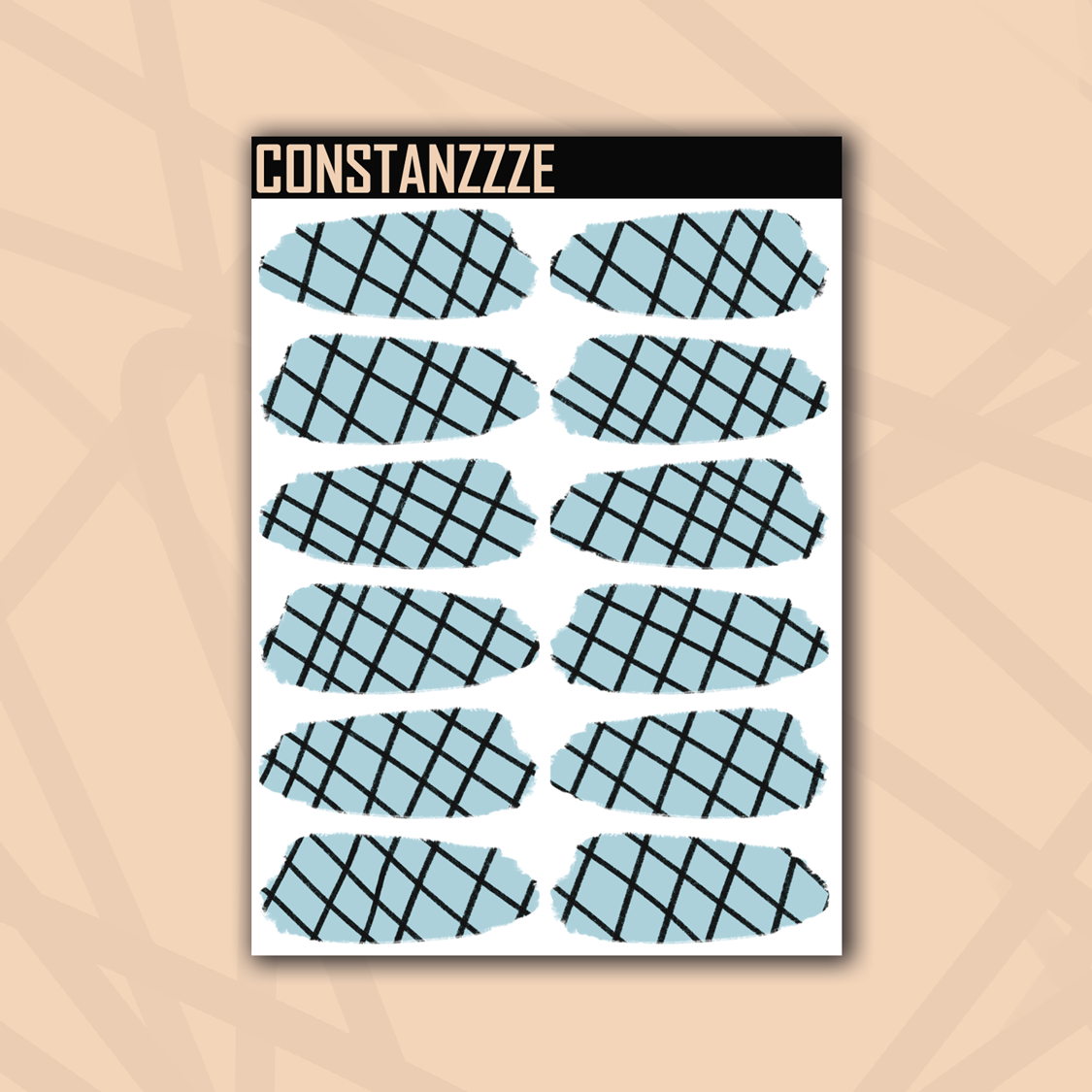 Pastel Crisscross Medium Swatch Sticker Sheet – Constanzzze