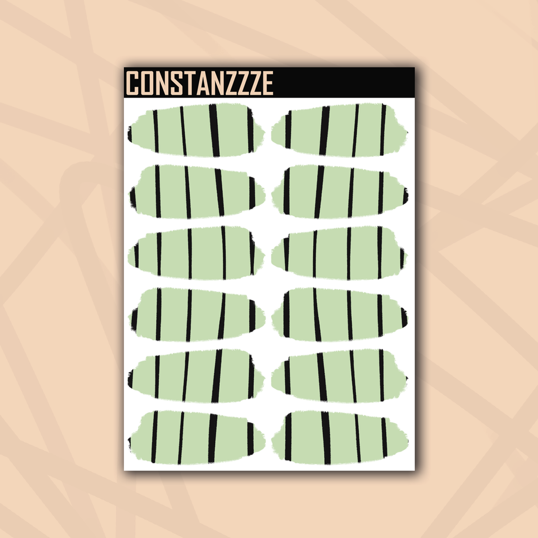 Pastel Stripes Medium Swatch Sticker Sheet