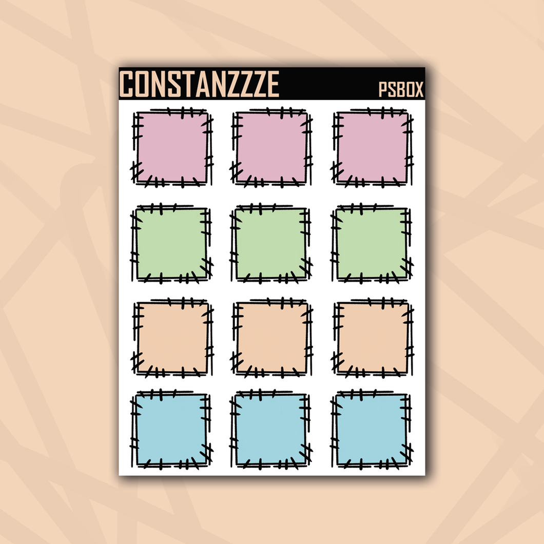 Small Pastel Stitched Box Sticker Sheet