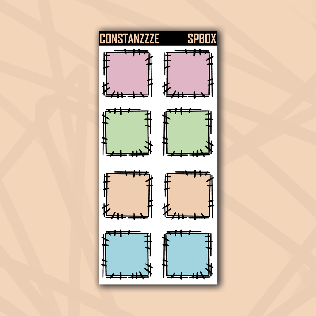 Pastel Stitched Box Sticker Sheet