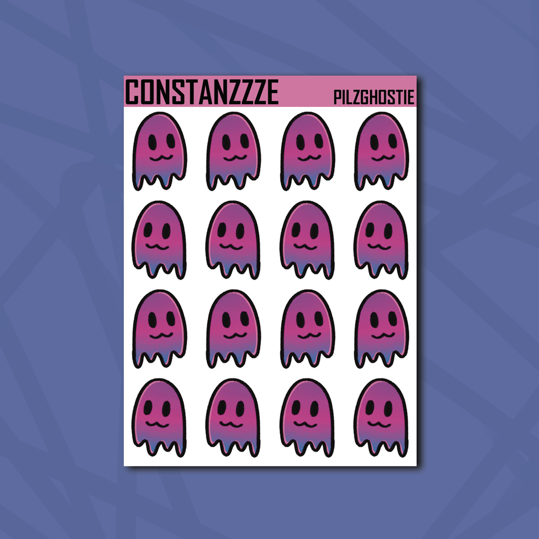 Love Zombie Pink Ghostie Sticker Sheet