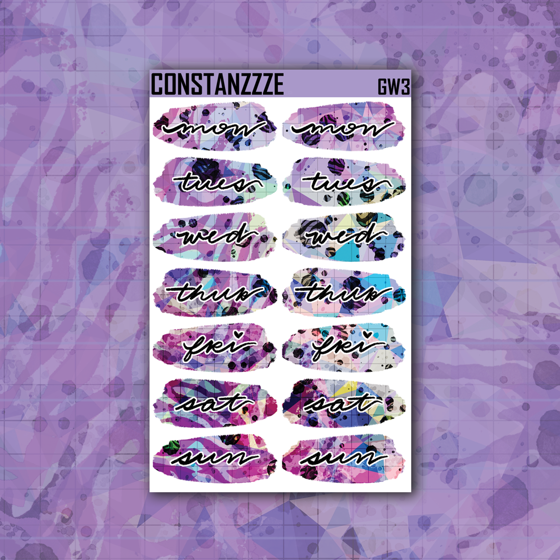 Pink Shatter Go Wild Day Swatch Sticker Sheet – Constanzzze