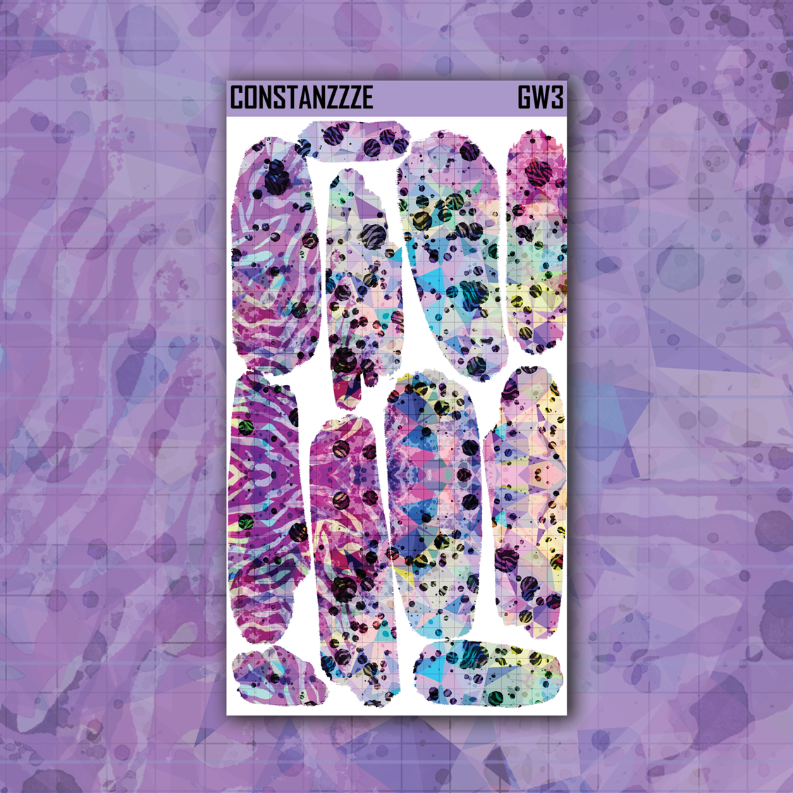 Pink Shatter Go Wild Large Swatch Sticker Sheet – Constanzzze