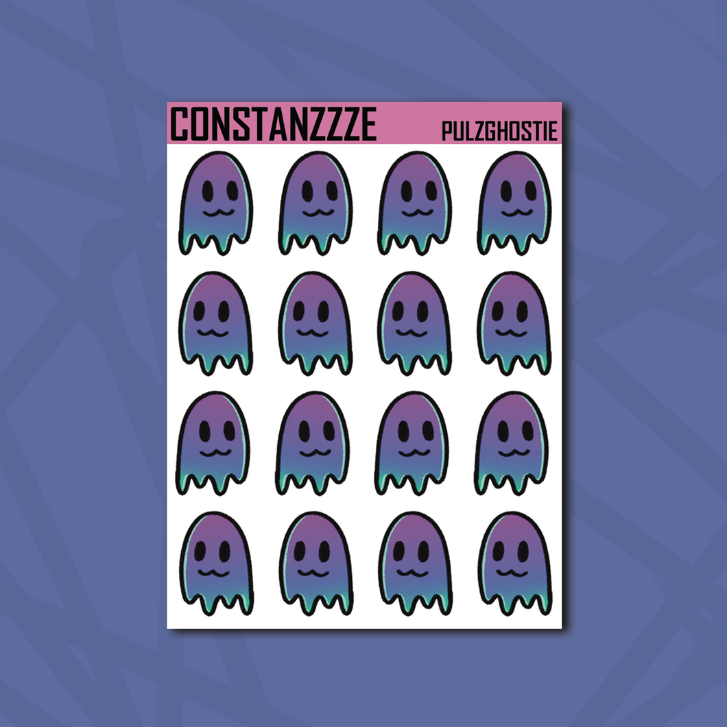 Love Zombie Purple Ghostie Sticker Sheet