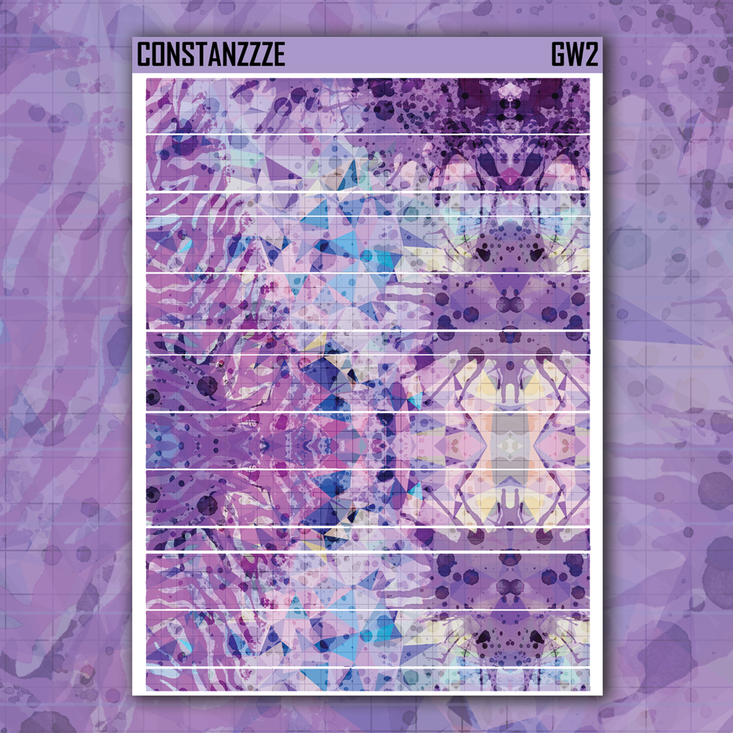 Purple Shatter Go Wild B6 Washi Strip Sticker Sheet