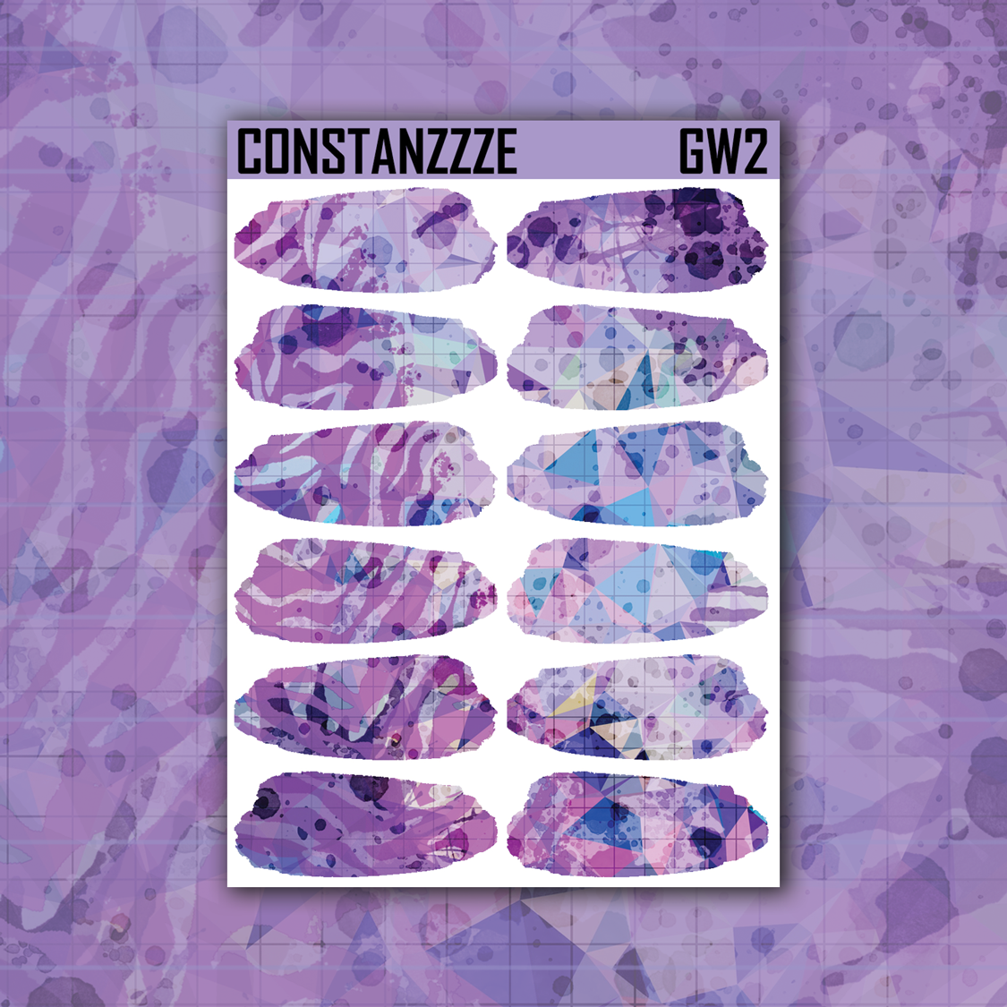 Swarch Sticker Purple Shatter Go Wild Medium Swatch Sticker Sheet – Constanzzze