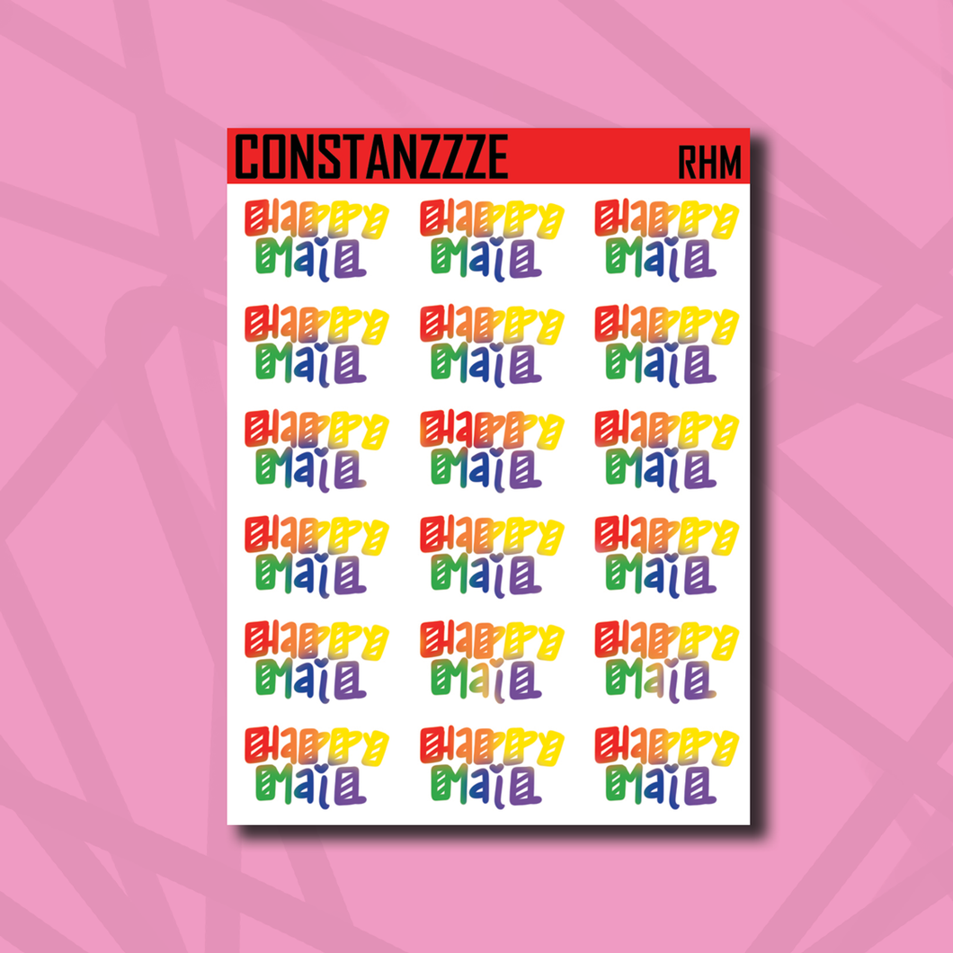 Rainbow Happy Mail Hand Lettered Sticker Sheet