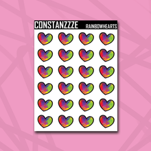 Load image into Gallery viewer, Pride Heart Sticker Sheet
