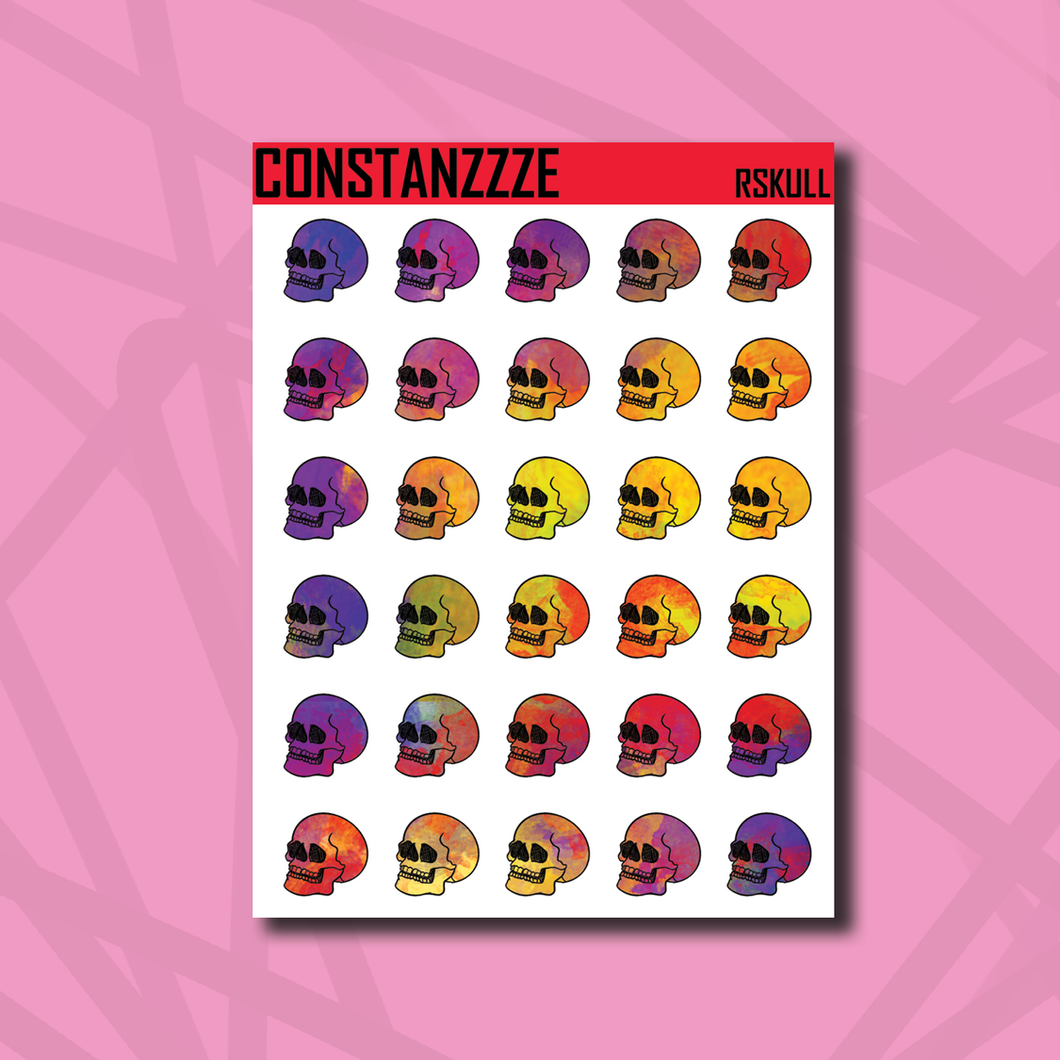 Rainbow Pride Skull Sticker Sheet
